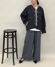 ZMJAE16148 al'aise modulation(アレーズモジュレーション) フリンジコットンデニムジャケット ブラック