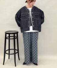 ZMJAE16148 al'aise modulation(アレーズモジュレーション) フリンジコットンデニムジャケット ブラック