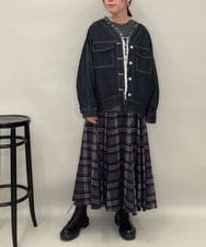 ZMJAE16148 al'aise modulation(アレーズモジュレーション) フリンジコットンデニムジャケット ブラック