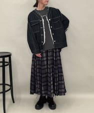 ZMJAE16148 al'aise modulation(アレーズモジュレーション) フリンジコットンデニムジャケット ブラック