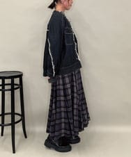 ZMJAE16148 al'aise modulation(アレーズモジュレーション) フリンジコットンデニムジャケット ブラック