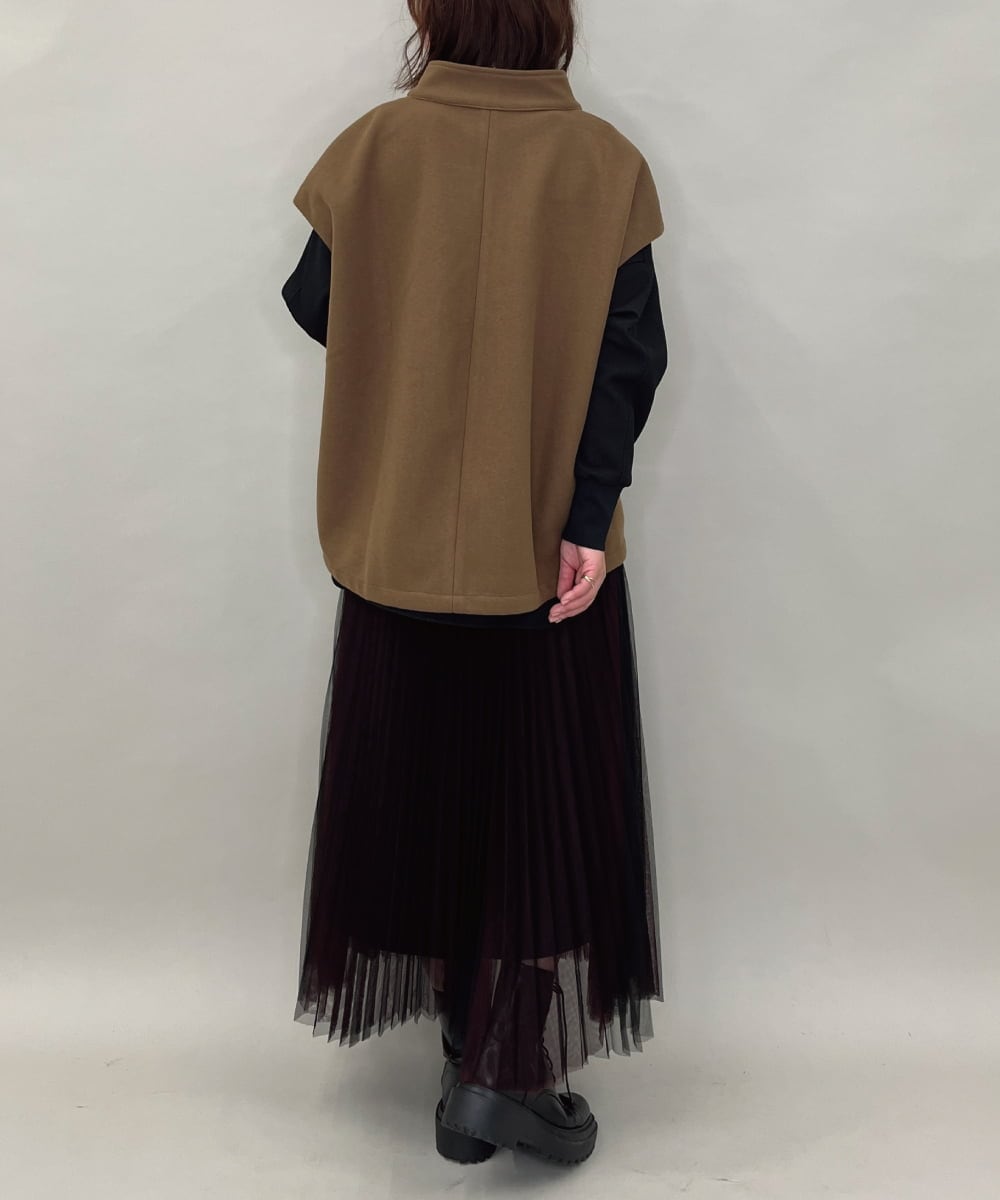 ZMJAE17148 al'aise modulation(アレーズモジュレーション) スリーブレスデザインジャケット ベージュ