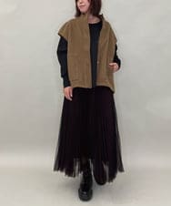 ZMJAE17148 al'aise modulation(アレーズモジュレーション) スリーブレスデザインジャケット ベージュ