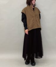 ZMJAE17148 al'aise modulation(アレーズモジュレーション) スリーブレスデザインジャケット ベージュ