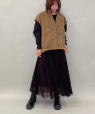 ZMJAE17148 al'aise modulation(アレーズモジュレーション) スリーブレスデザインジャケット ベージュ