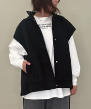 ZMJAE17148 al'aise modulation(アレーズモジュレーション) スリーブレスデザインジャケット ブラック