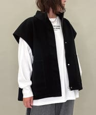 ZMJAE17148 al'aise modulation(アレーズモジュレーション) スリーブレスデザインジャケット ブラック