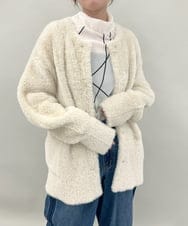 ZMJAE20199 al'aise modulation(アレーズモジュレーション) 【10月先行予約アイテム】フェザーヤーンコーディガン オフホワイト