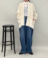 ZMJAE20199 al'aise modulation(アレーズモジュレーション) 【10月先行予約アイテム】フェザーヤーンコーディガン オフホワイト