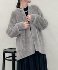 ZMJAE20199 al'aise modulation(アレーズモジュレーション) 【10月先行予約アイテム】フェザーヤーンコーディガン グレー