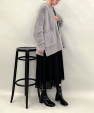ZMJAE20199 al'aise modulation(アレーズモジュレーション) 【10月先行予約アイテム】フェザーヤーンコーディガン グレー