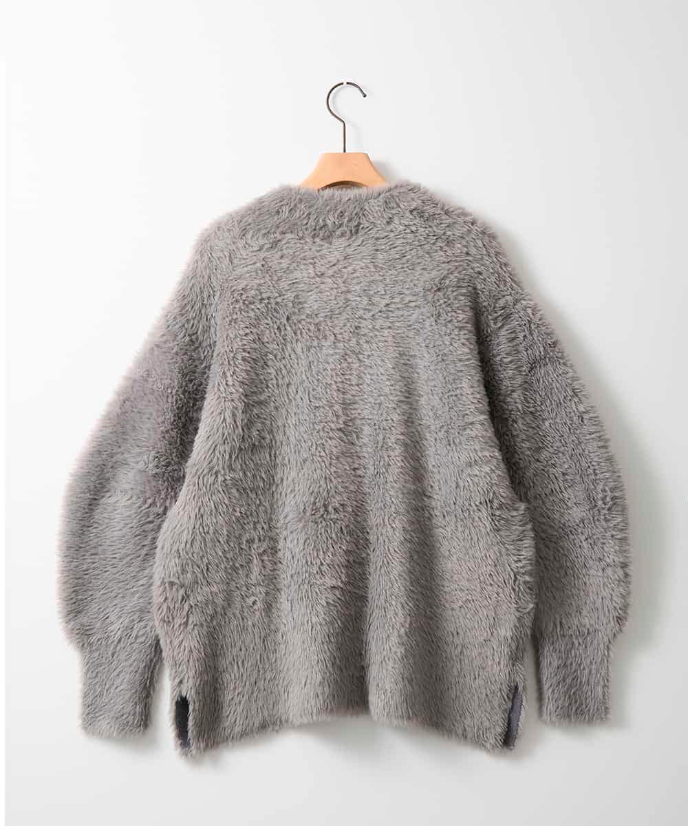 ZMJAE20199 al'aise modulation(アレーズモジュレーション) フェザーヤーンコーディガン グレー