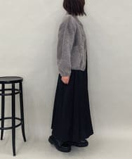 ZMJAE21189 al'aise modulation(アレーズモジュレーション) 【洗える】フェイクファー衿付ジャケット ダークグレー