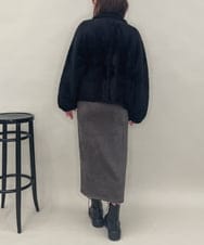 ZMJAE21189 al'aise modulation(アレーズモジュレーション) 【洗える】フェイクファー衿付ジャケット ブラック