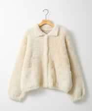 ZMJAE21189 al'aise modulation(アレーズモジュレーション) 【洗える】フェイクファー衿付ジャケット アイボリー