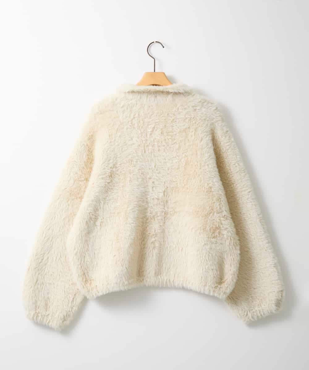 ZMJAE21189 al'aise modulation(アレーズモジュレーション) 【洗える】フェイクファー衿付ジャケット アイボリー