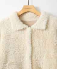 ZMJAE21189 al'aise modulation(アレーズモジュレーション) 【洗える】フェイクファー衿付ジャケット アイボリー