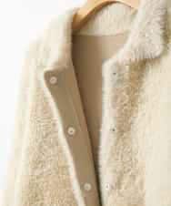 ZMJAE21189 al'aise modulation(アレーズモジュレーション) 【洗える】フェイクファー衿付ジャケット アイボリー