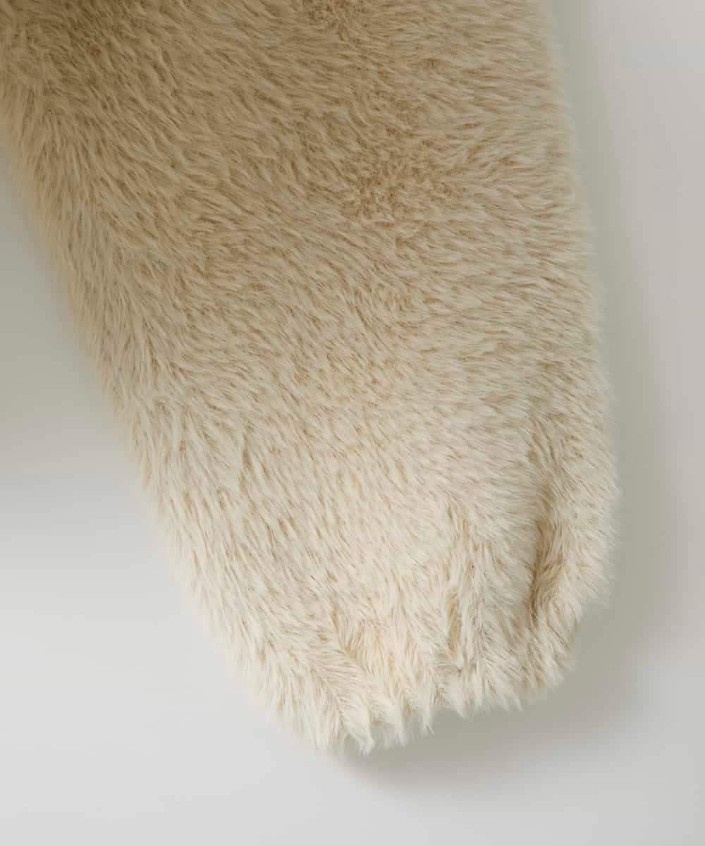 ZMJAE21189 al'aise modulation(アレーズモジュレーション) 【洗える】フェイクファー衿付ジャケット アイボリー