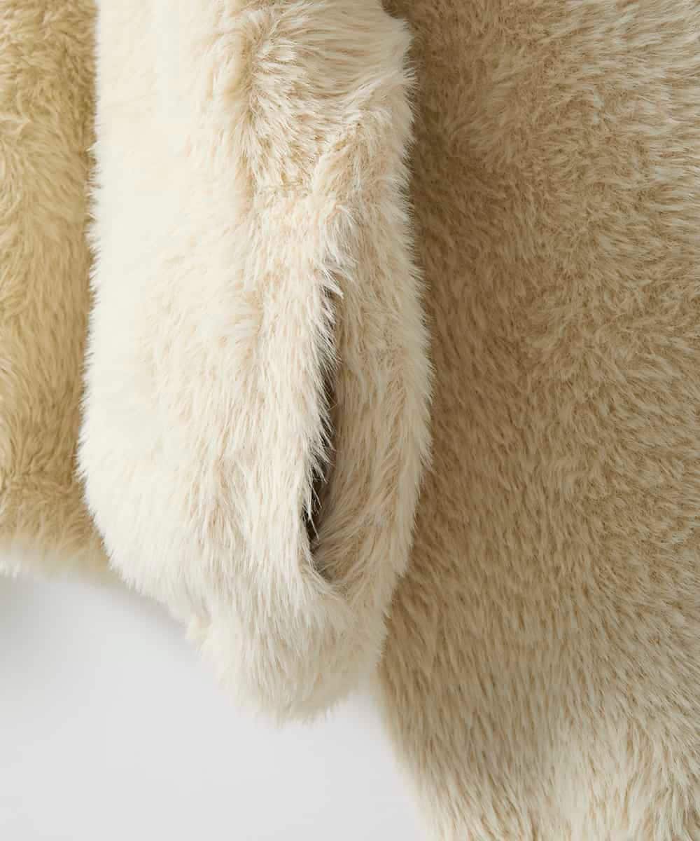 ZMJAE21189 al'aise modulation(アレーズモジュレーション) 【洗える】フェイクファー衿付ジャケット アイボリー