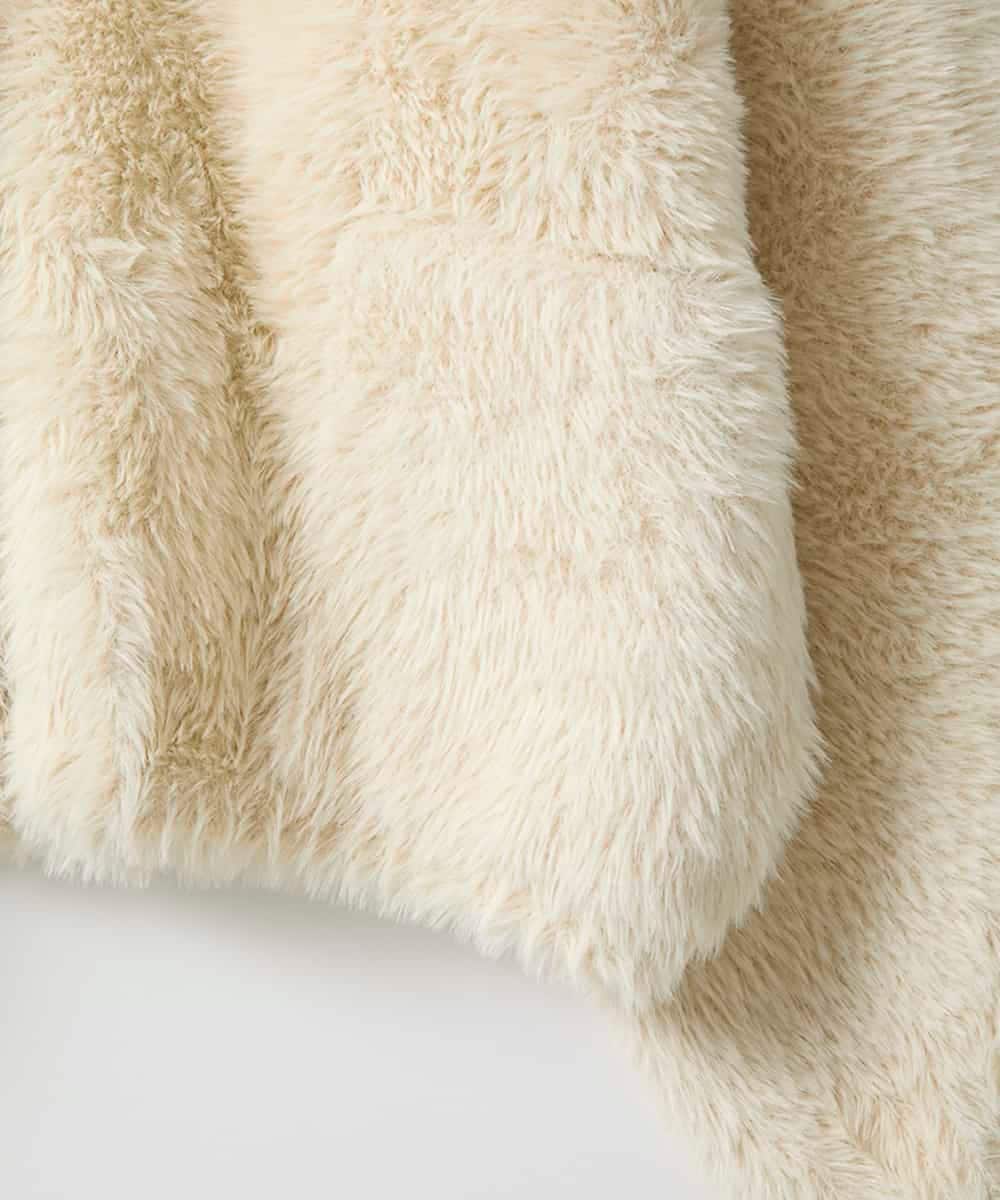 ZMJAE21189 al'aise modulation(アレーズモジュレーション) 【洗える】フェイクファー衿付ジャケット アイボリー