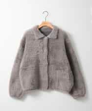 ZMJAE21189 al'aise modulation(アレーズモジュレーション) 【洗える】フェイクファー衿付ジャケット ダークグレー