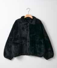 ZMJAE21189 al'aise modulation(アレーズモジュレーション) 【洗える】フェイクファー衿付ジャケット ブラック