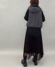 ZMJAE22179 al'aise modulation(アレーズモジュレーション) フード付きボアジップベスト ダークグレー