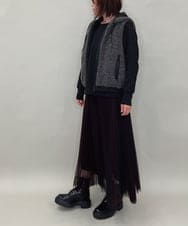 ZMJAE22179 al'aise modulation(アレーズモジュレーション) フード付きボアジップベスト ダークグレー