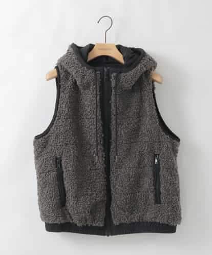 ZMJAE22179 al'aise modulation フード付きボアジップベスト