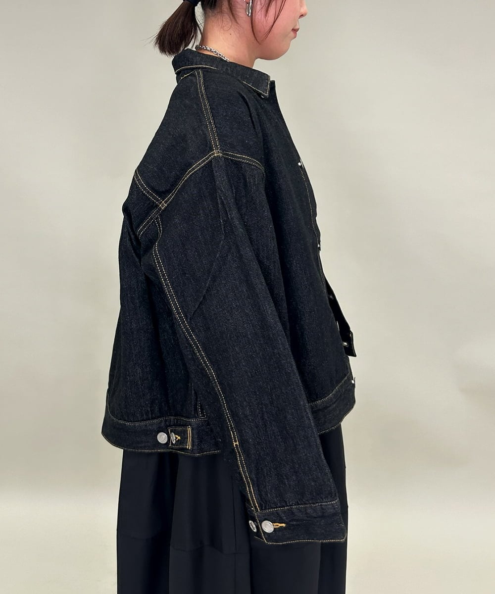 ZMJAE23160 al'aise modulation(アレーズモジュレーション) コットンデニムワンポケットジャケット ブラック