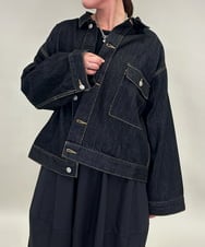 ZMJAE23160 al'aise modulation(アレーズモジュレーション) コットンデニムワンポケットジャケット ブラック