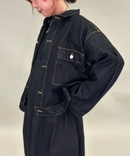 ZMJAE23160 al'aise modulation(アレーズモジュレーション) コットンデニムワンポケットジャケット ブラック