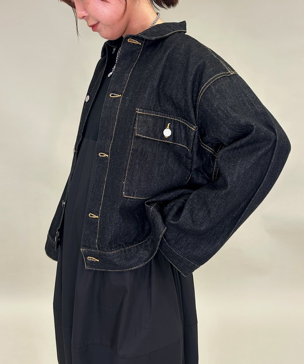 ZMJAE23160 al'aise modulation(アレーズモジュレーション) コットンデニムワンポケットジャケット ブラック