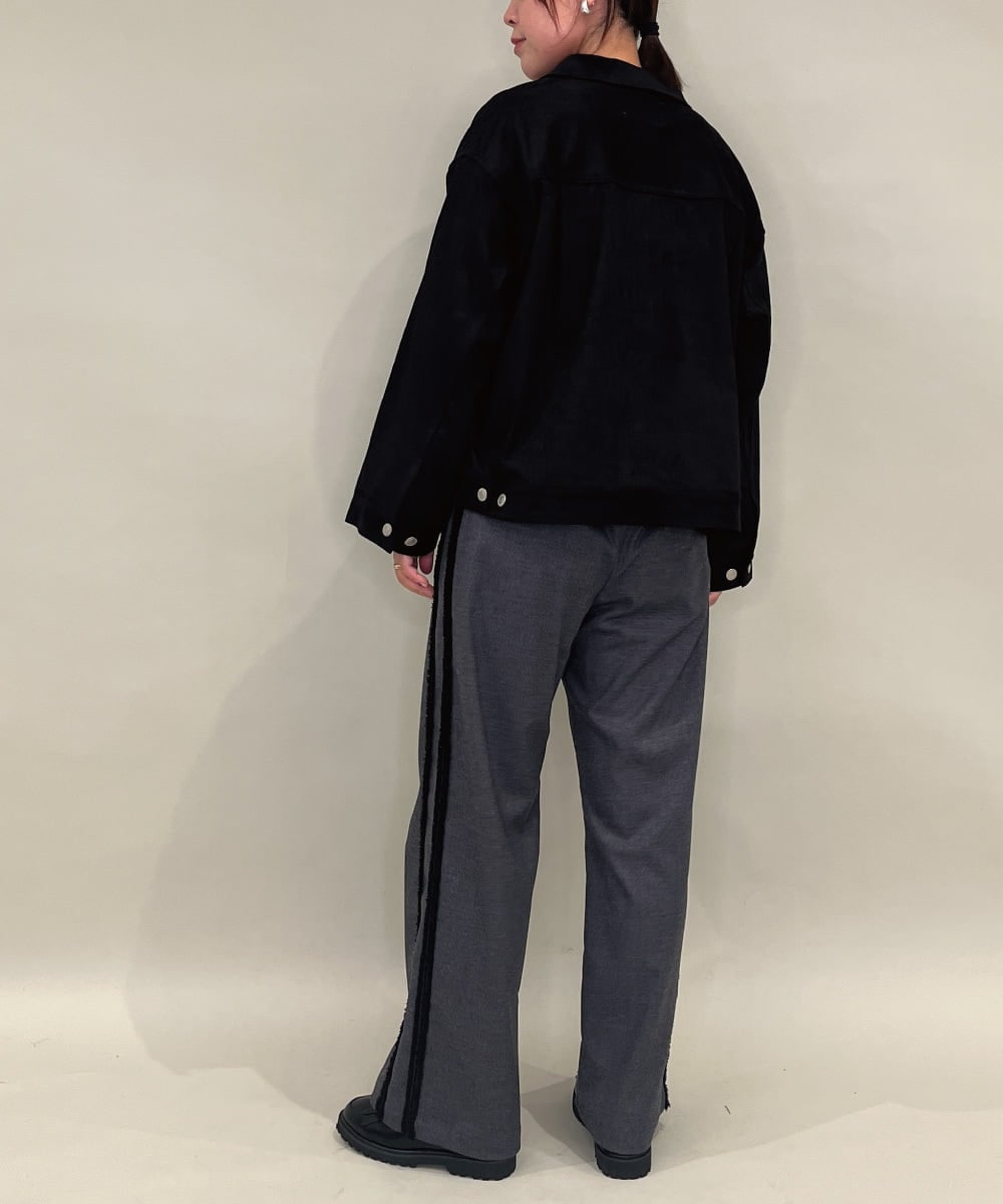 ZMJAE24170 al'aise modulation(アレーズモジュレーション) スエードライクワンポケットジャケット ブラック