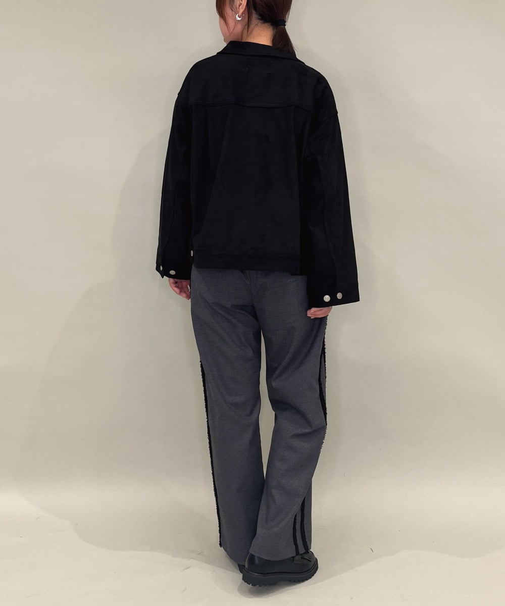 ZMJAE24170 al'aise modulation(アレーズモジュレーション) スエードライクワンポケットジャケット ブラック