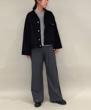 ZMJAE24170 al'aise modulation(アレーズモジュレーション) スエードライクワンポケットジャケット ブラック