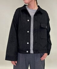 ZMJAE24170 al'aise modulation(アレーズモジュレーション) スエードライクワンポケットジャケット ブラック