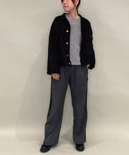 ZMJAE24170 al'aise modulation(アレーズモジュレーション) スエードライクワンポケットジャケット ブラック