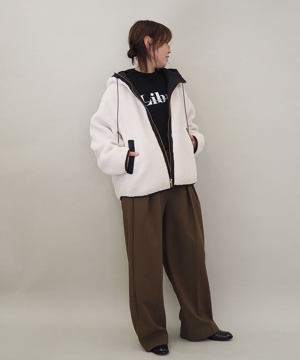 ZMJAE26210 al'aise modulation(アレーズモジュレーション) ボアフードジャケット アイボリー