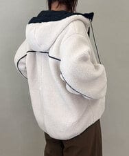 ZMJAE26210 al'aise modulation(アレーズモジュレーション) ボアフードジャケット ベージュ