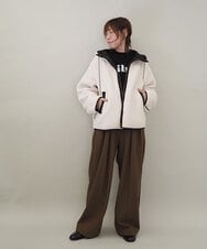 ZMJAE26210 al'aise modulation(アレーズモジュレーション) ボアフードジャケット アイボリー