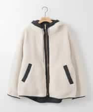 ZMJAE26210 al'aise modulation(アレーズモジュレーション) ボアフードジャケット ベージュ