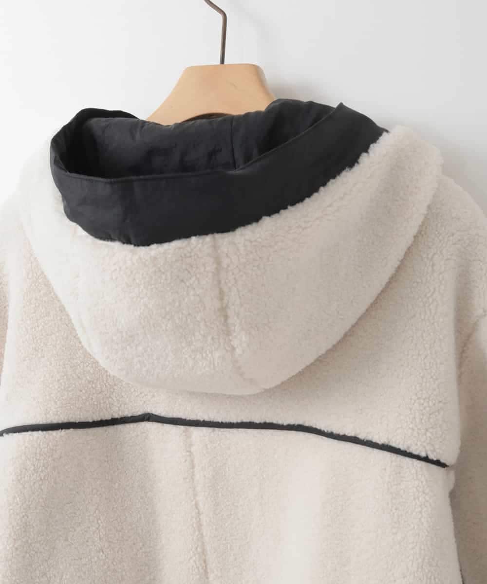 ZMJAE26210 al'aise modulation(アレーズモジュレーション) ボアフードジャケット ベージュ