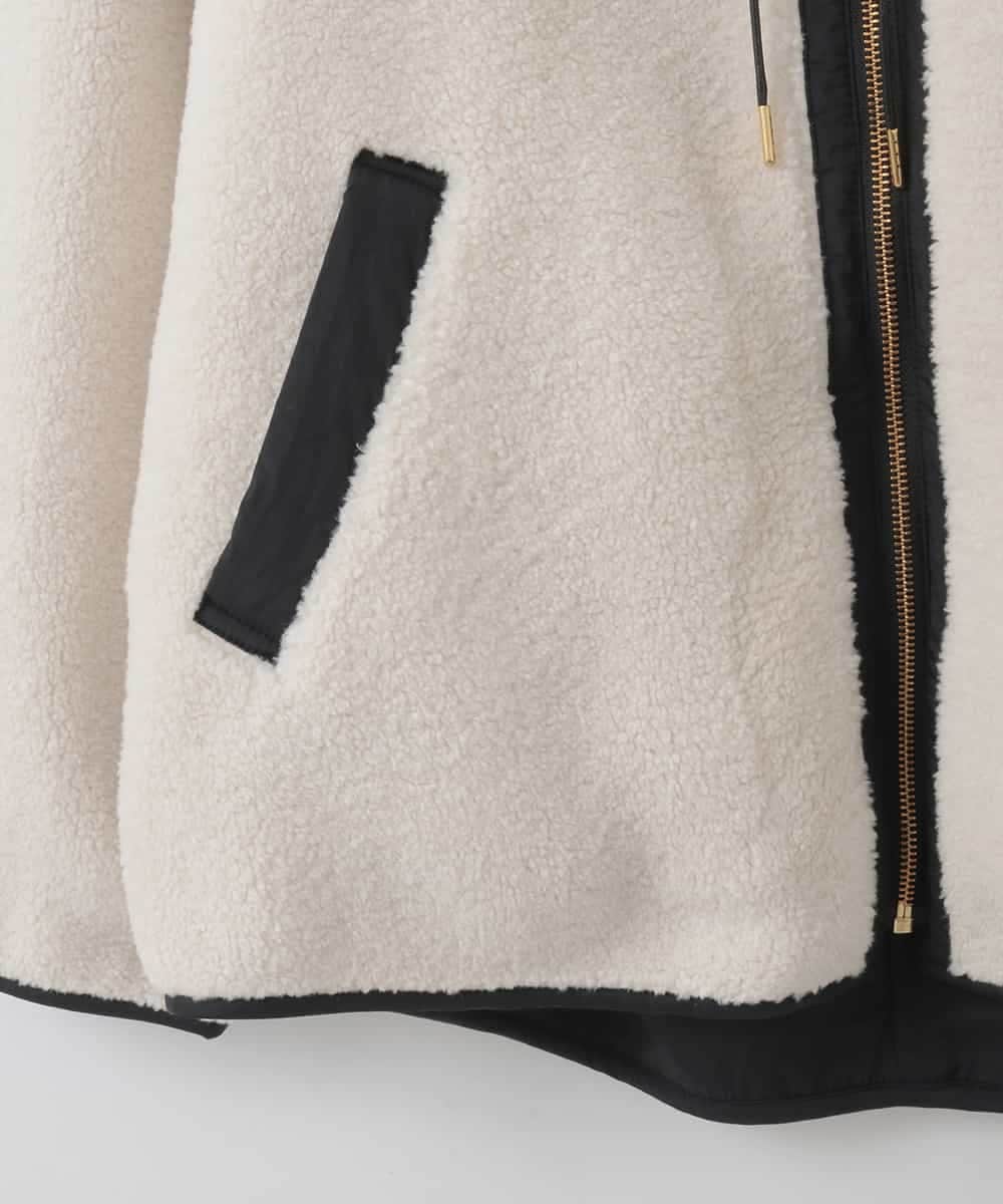 ZMJAE26210 al'aise modulation(アレーズモジュレーション) ボアフードジャケット ベージュ