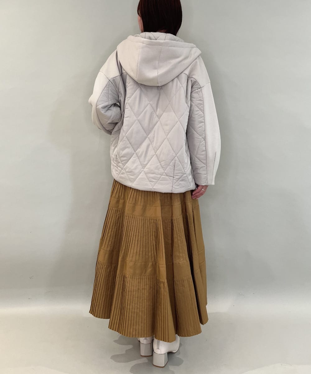 ZMJAE27160 al'aise modulation(アレーズモジュレーション) 異素材ドッキングフードブルゾン ダークグレー