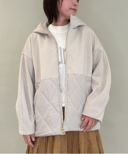 ZMJAE27160 al'aise modulation 異素材ドッキングフードジャケット