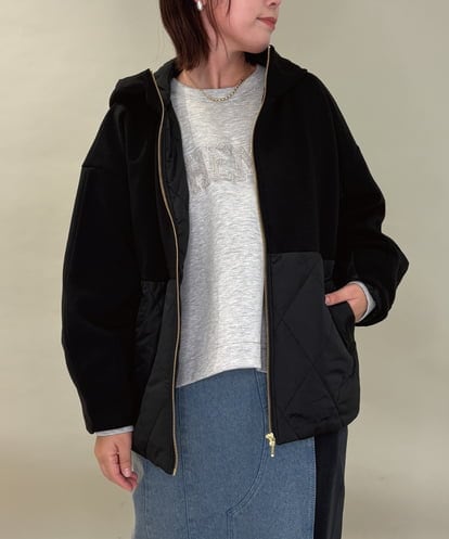ZMJAE27160 al'aise modulation 異素材ドッキングフードジャケット