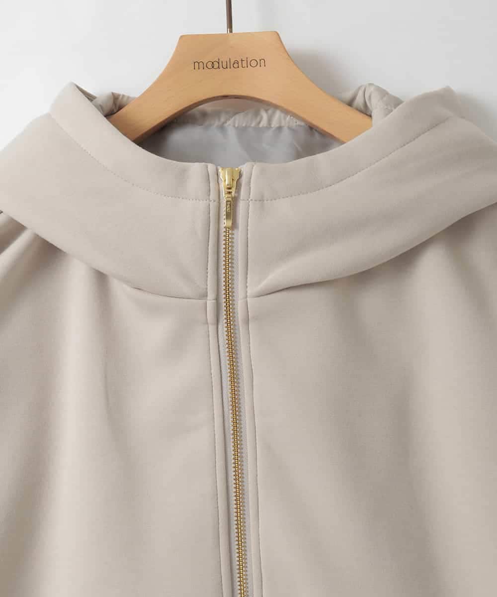 ZMJAE27160 al'aise modulation(アレーズモジュレーション) 異素材ドッキングフードジャケット ダークグレー