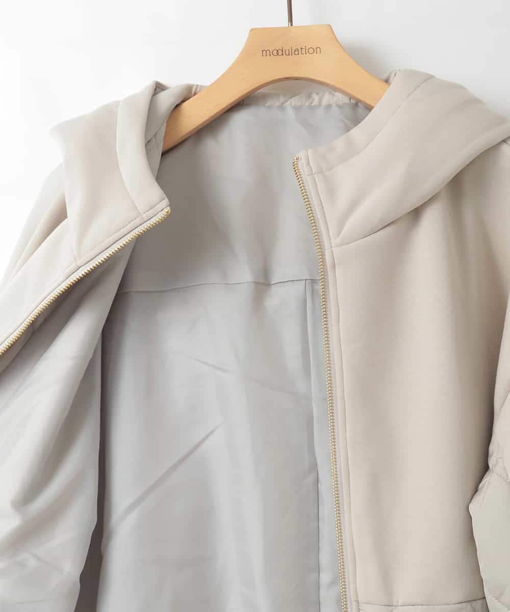 ZMJAE27160 al'aise modulation(アレーズモジュレーション) 異素材ドッキングフードジャケット ダークグレー